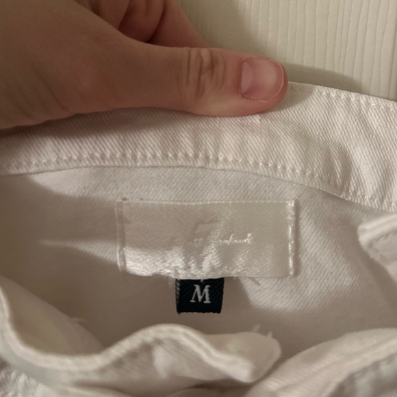 7 for all mankind Surplus Flounce Denim Dress White Sz M - Picture 8 of 10